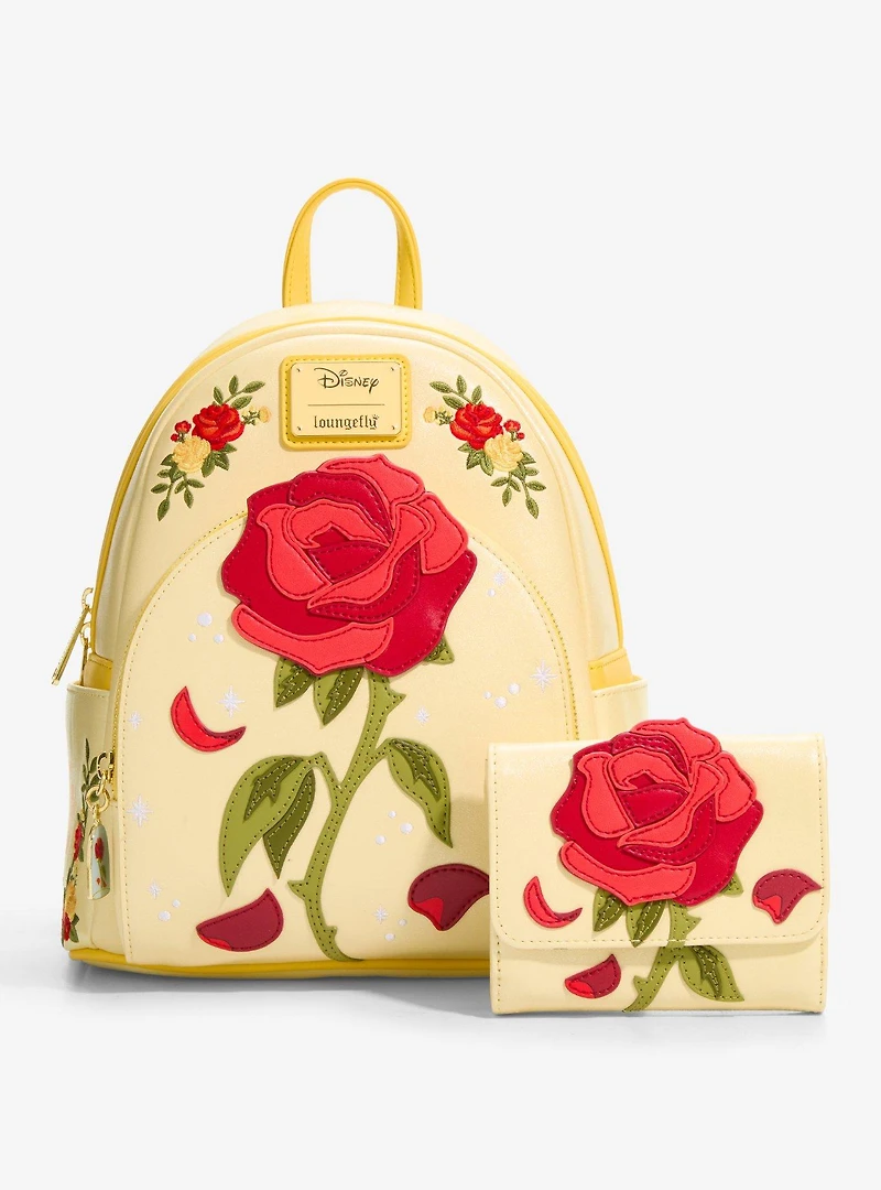 Loungefly Disney Beauty and The Beast Enchanted Rose Shimmer Wallet - BoxLunch Exclusive