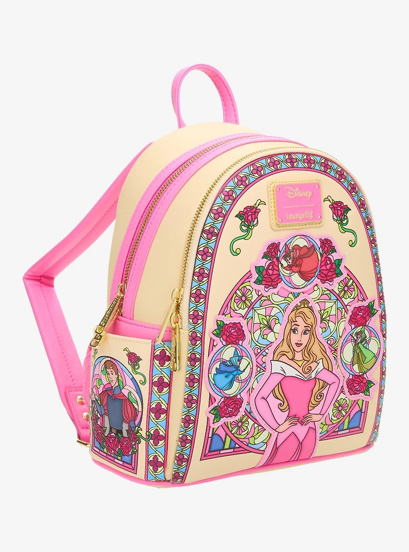 Loungefly Disney Sleeping Beauty Aurora Stained Glass Portrait Mini Backpack - BoxLunch Exclusive