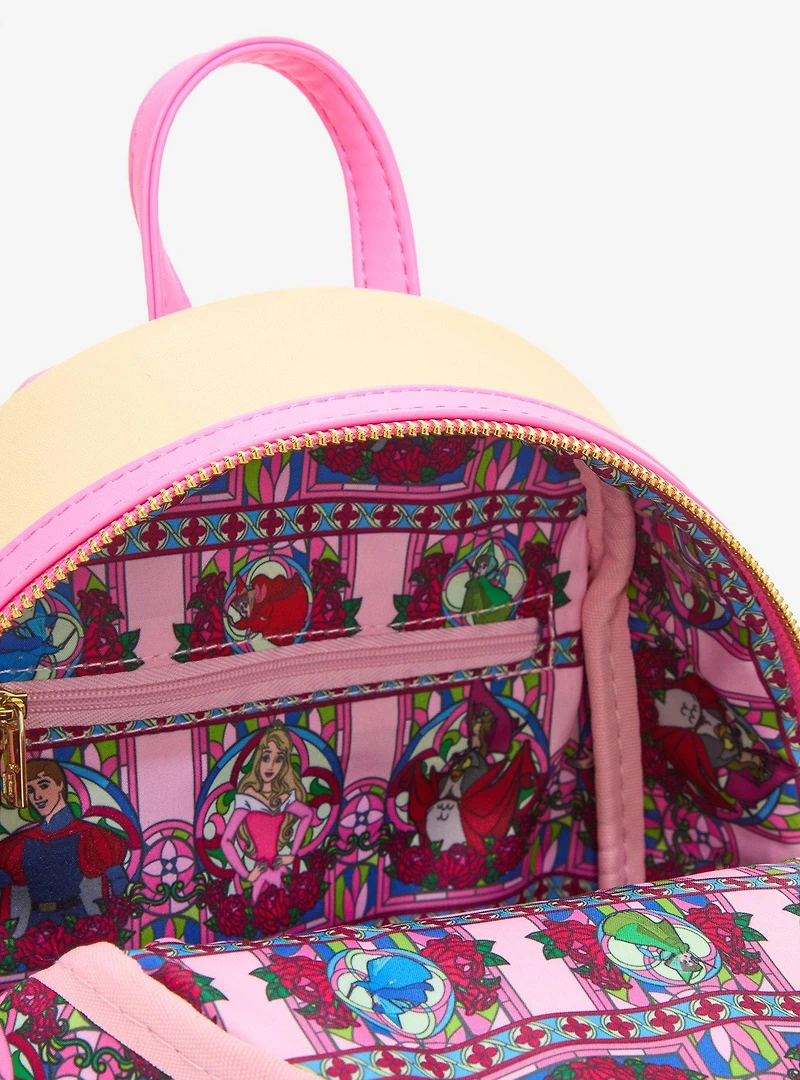 Loungefly Disney Sleeping Beauty Aurora Stained Glass Portrait Mini Backpack - BoxLunch Exclusive