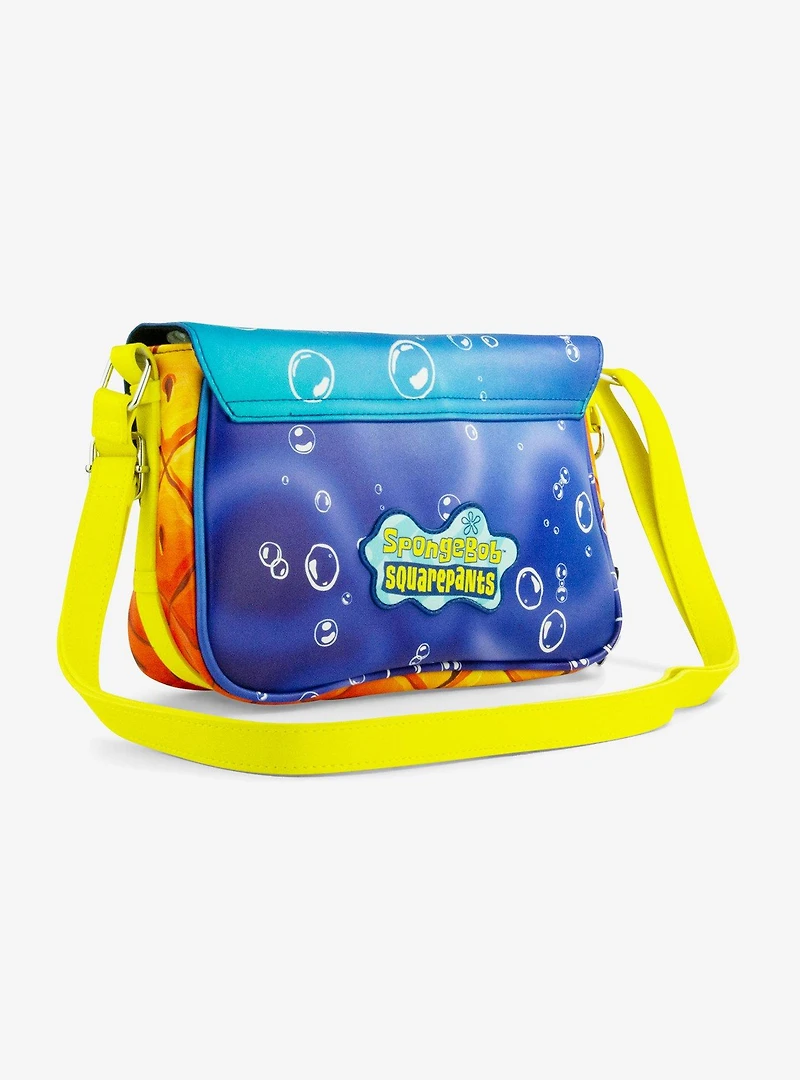 SpongeBob SquarePants Excited Full Body Pose Applique Crossbody Bag