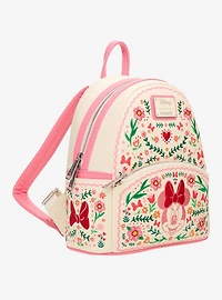 Loungefly Disney Minnie Mouse Floral Embroidered Mini Backpack - BoxLunch Exclusive