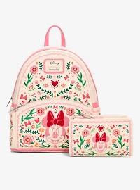 Loungefly Disney Minnie Mouse Floral Embroidered Mini Backpack - BoxLunch Exclusive