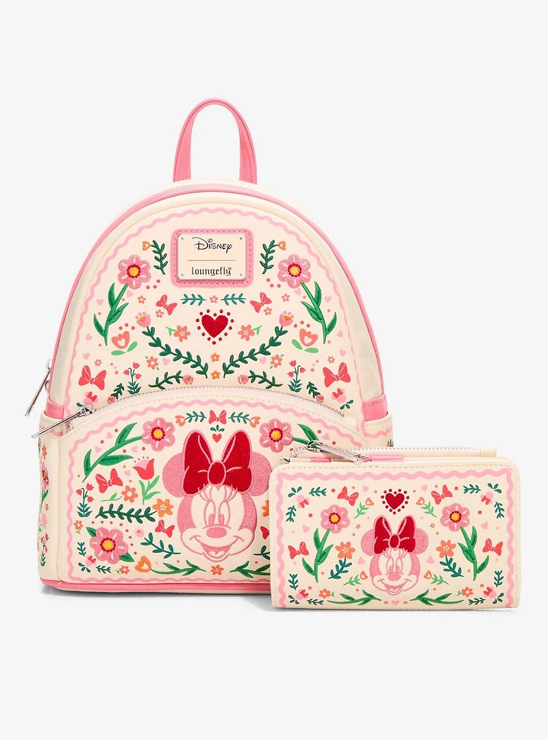 Loungefly Disney Minnie Mouse Floral Embroidered Wallet - BoxLunch Exclusive