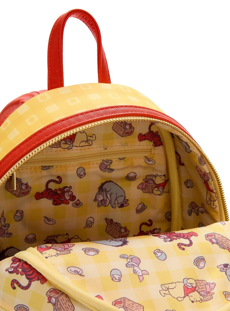 Loungefly Disney Winnie the Pooh Floral Gingham Mini Backpack