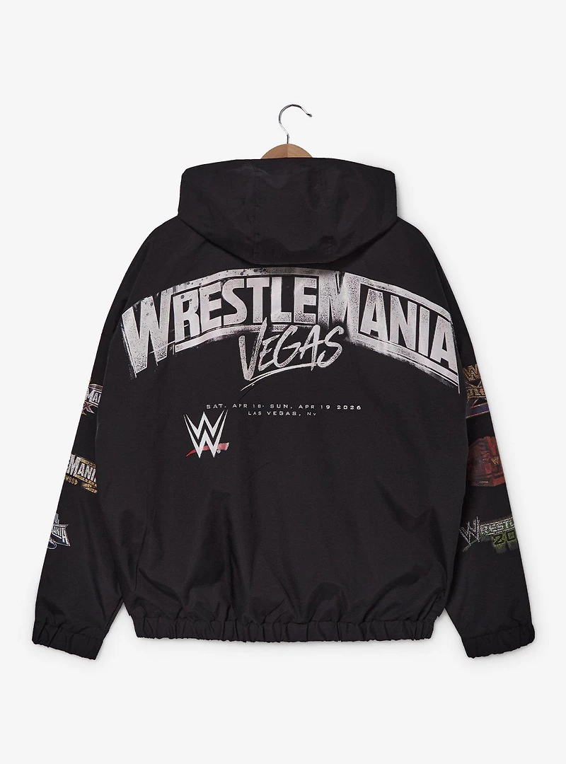 WWE WrestleMania Logos Windbreaker Hoodie - BoxLunch Exclusive