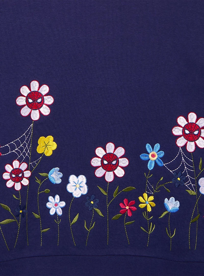 Marvel Spider-Man Floral Garden Crewneck — BoxLunch Exclusive