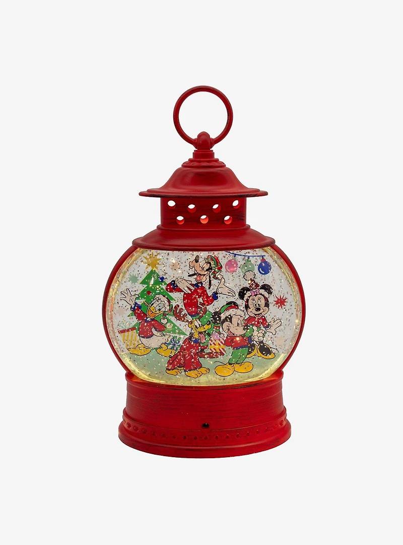 10-Inch Battery Operated USB LED Lighted Lantern with Spinning Glitter Water