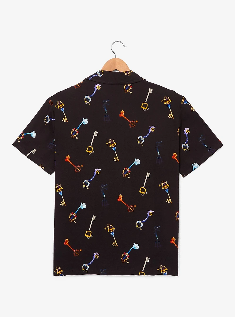 Disney Kingdom Hearts Keyblades Allover Print Woven Button-Up - BoxLunch Exclusive
