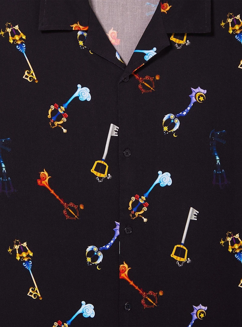 Disney Kingdom Hearts Keyblades Allover Print Woven Button-Up - BoxLunch Exclusive