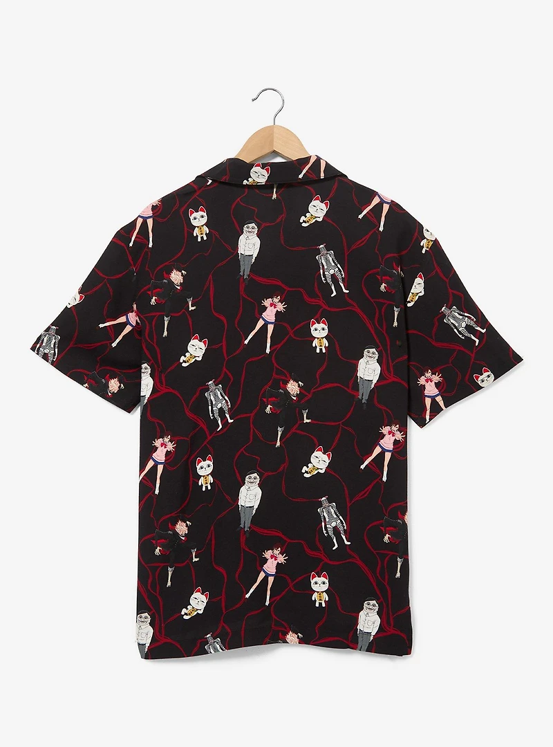 Dandadan Characters Allover Print Woven Button-Up - BoxLunch Exclusive