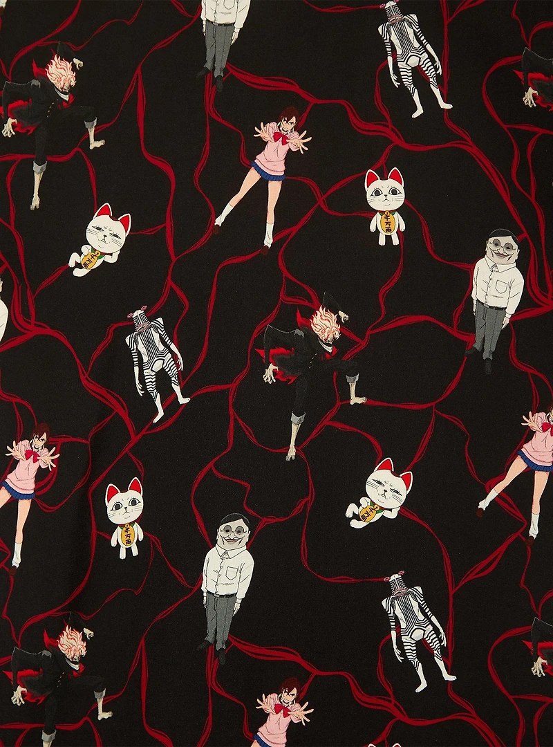 Dandadan Characters Allover Print Woven Button-Up - BoxLunch Exclusive