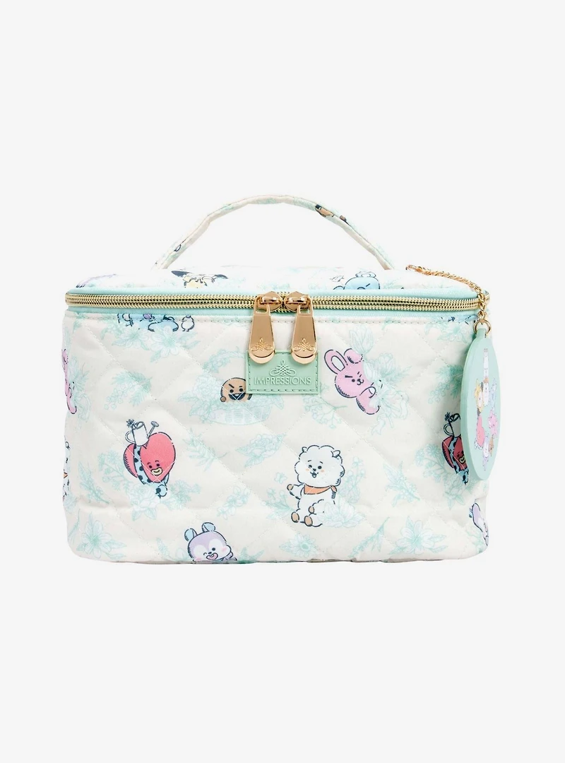 BT21 Quilted Train Cases w/ Mirror Keychain