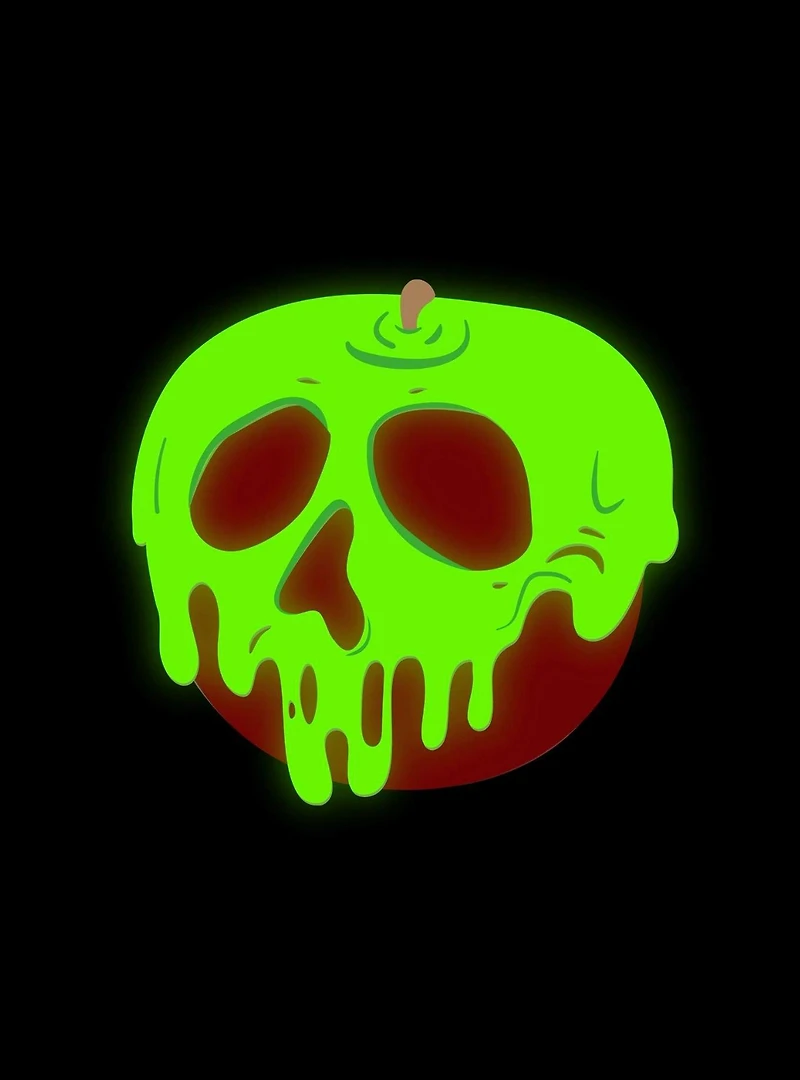 Disney Snow White Evil Queen Poison Apple Glow in the Dark LED Compact Mirror