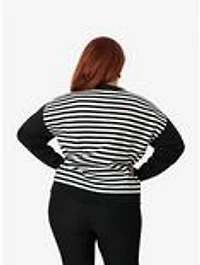 Disney Mickey & Friends Collection by Unique Vintage Plus Black White Stripe Sweater