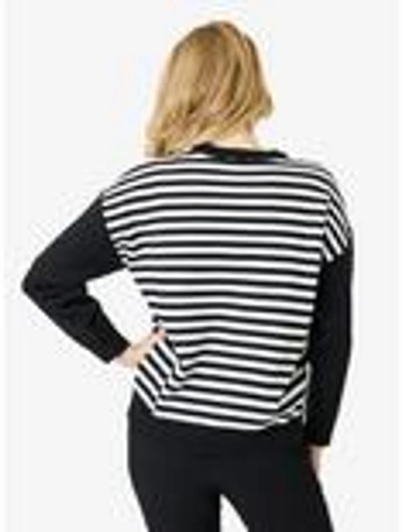 Disney Mickey & Friends Collection by Unique Vintage Black White Stripe Sweater