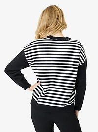 Disney Mickey & Friends Collection by Unique Vintage Black White Stripe Sweater