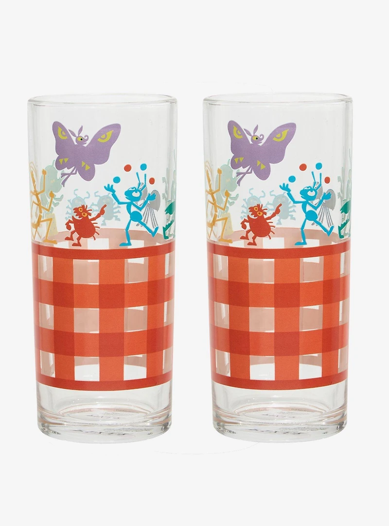 Disney Pixar A Bug's Life Gingham Glass Set — BoxLunch Exclusive