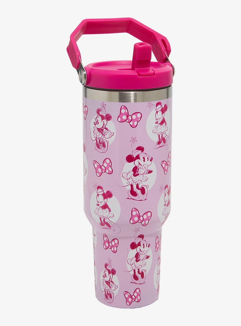 Disney Minnie Mouse Bows Pink Travel Straw Tumbler