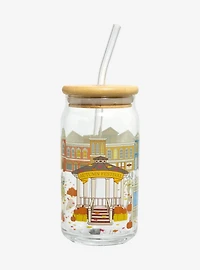 Gilmore Girls Star Hollow Autumn Festival Glass Cup with Straw - BoxLunch Exclusive