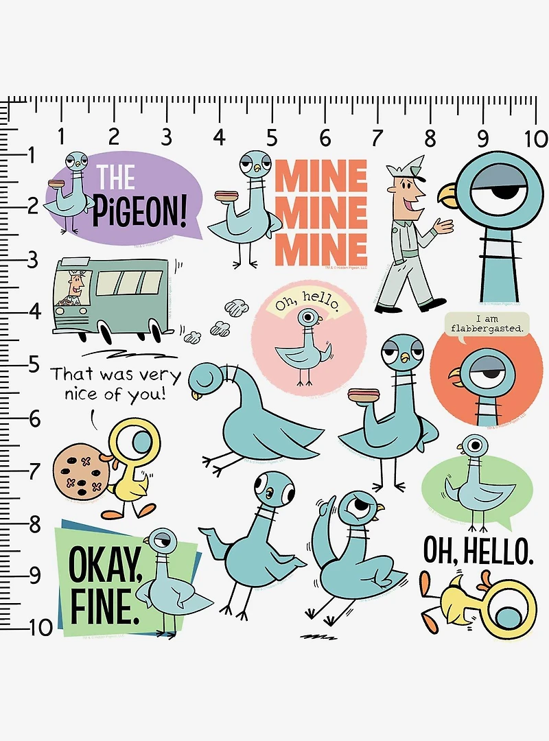 The Pigeon Hidden Pigeon Miscellaneous 100ct Sticker Pack