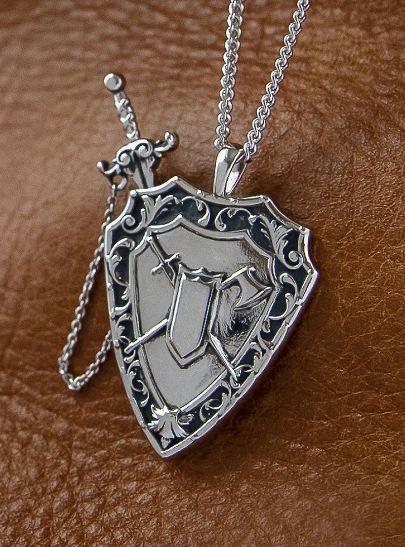 Dungeons and Dragons X RockLove Fighter Sword and Shield Necklace