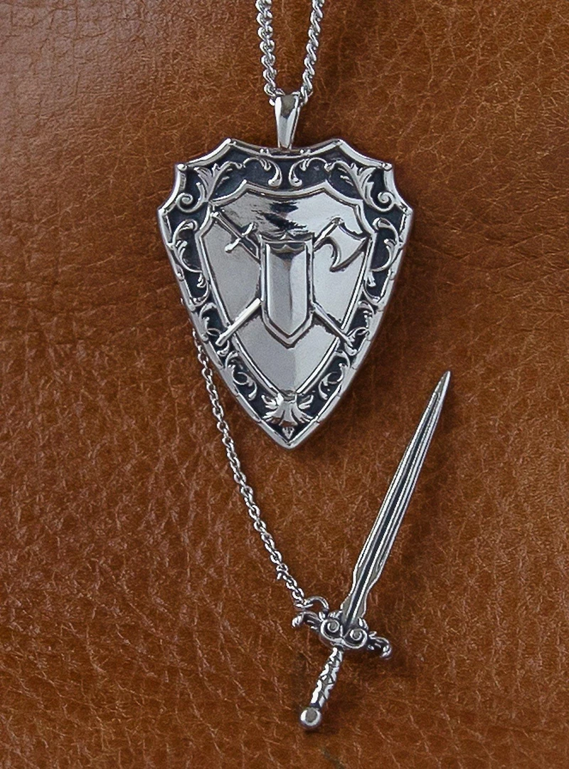 Dungeons and Dragons X RockLove Fighter Sword and Shield Necklace