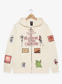 Disney The Nightmare Before Christmas Embroidered Icons Zippered Hoodie - BoxLunch Exclusive