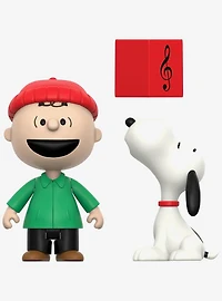 Super7 Peanuts ReAction Charlie Brown & Snoopy (Caroling) Figure Set
