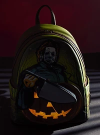 Loungefly Halloween Michael Myers Pumpkin Glow-in-the-Dark Mini Backpack with Coin Purse