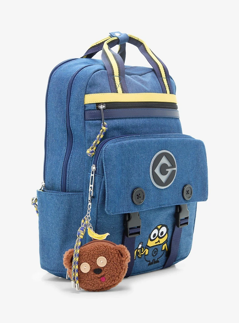 Minions Denim Backpack with Teddy Bear Coin Purse - BoxLunch Exclusive