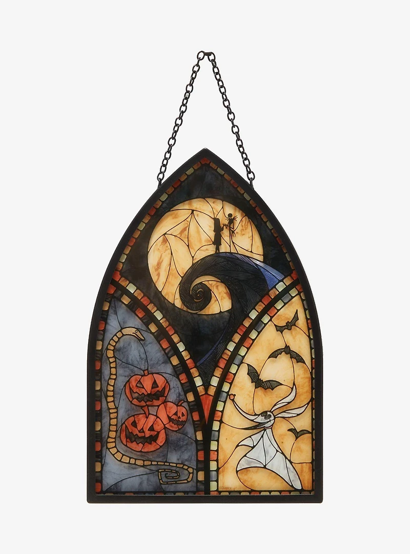 Disney The Nightmare Before Christmas Stained Glass Scene Wall Art - BoxLunch Exclusive
