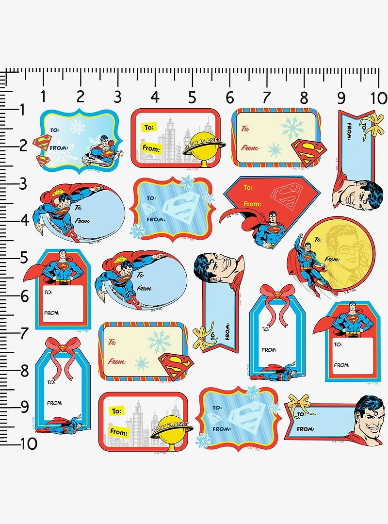 DC Comics Superman Christmas Labels Miscellaneous 100ct Sticker Pack