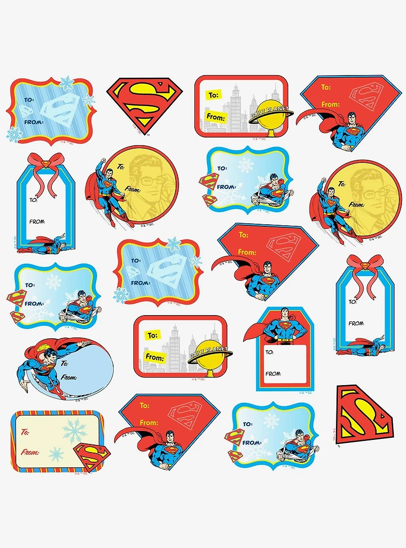 DC Comics Superman Christmas Labels Miscellaneous 100ct Sticker Pack