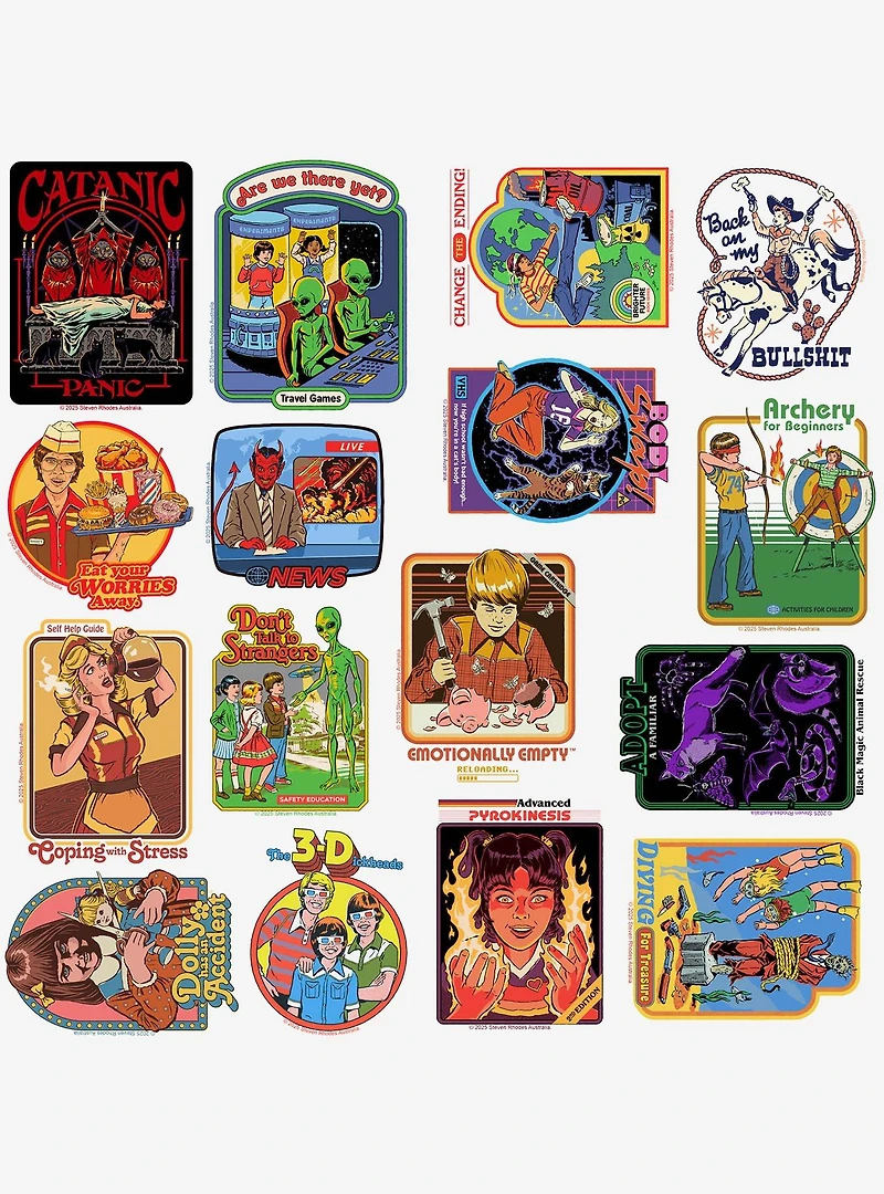 Steven Rhodes Dark Humor Miscellaneous 100ct Sticker Pack