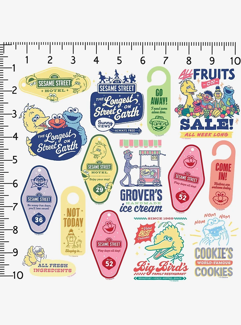 Sesame Street Vintage Signage Miscellaneous 100ct Sticker Pack