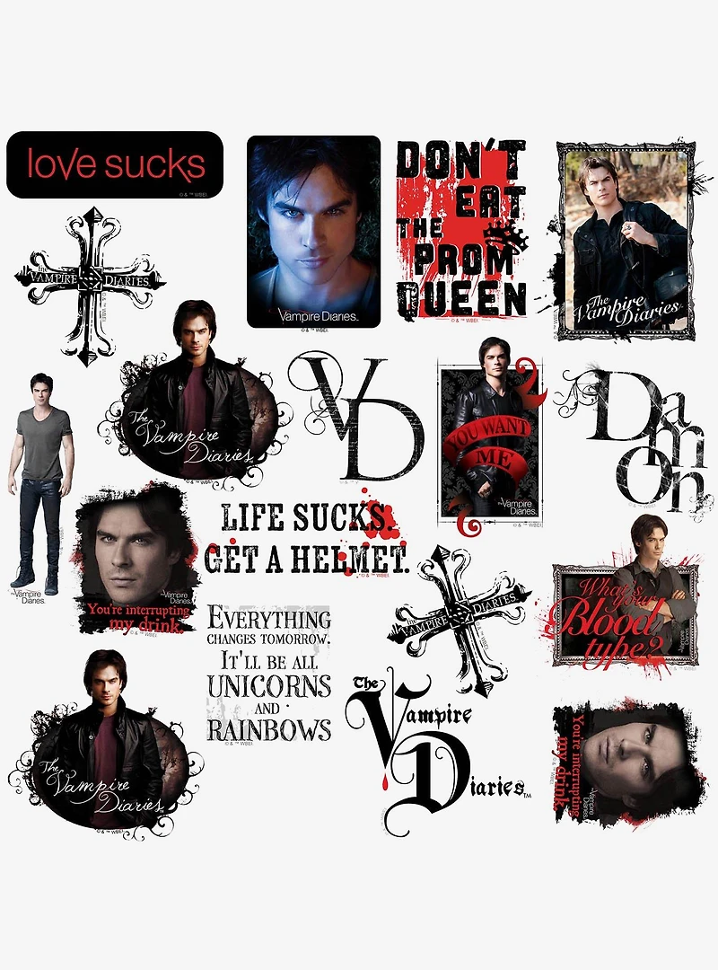 Vampire Diaries Damon Miscellaneous 100ct Sticker Pack