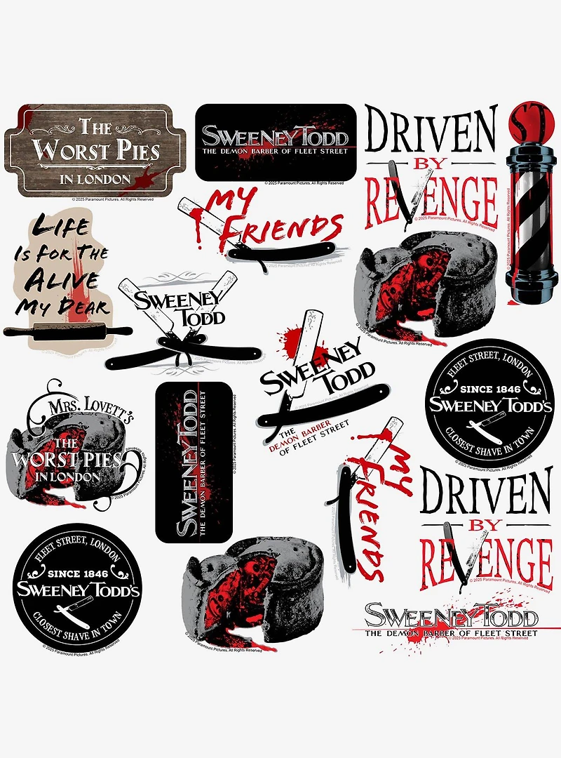 Sweeney Todd Variety Miscellaneous 100ct Sticker Pack