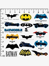 DC Comics Batman Iconic Batmobile Through The Ages Miscellaneous 100ct Sticker Pack