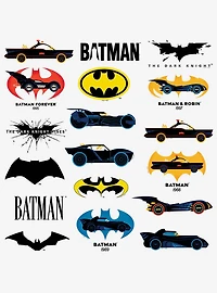 DC Comics Batman Iconic Batmobile Through The Ages Miscellaneous 100ct Sticker Pack