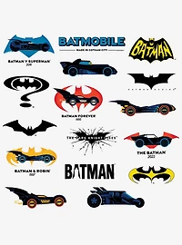 DC Comics Batman Iconic Batmobile Through The Ages Miscellaneous 100ct Sticker Pack