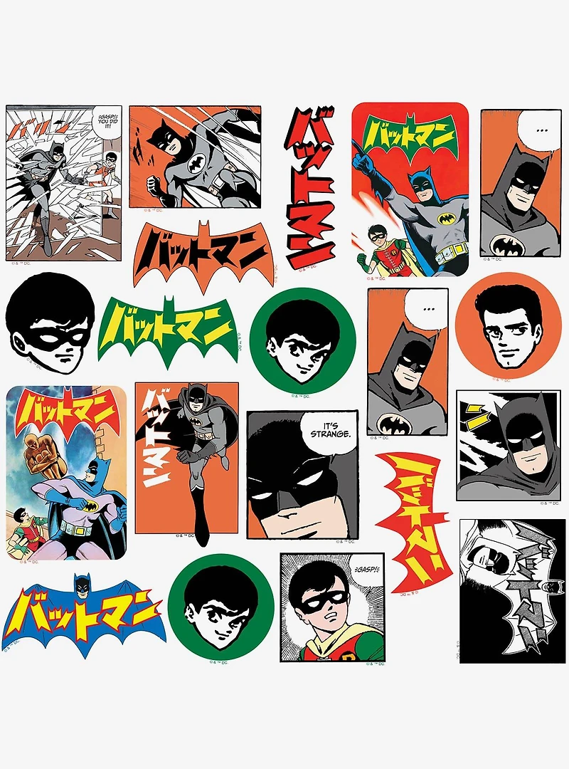 DC Comics Batman 85th Mashup and Robin Manga Classic Miscellaneous 100ct Sticker Pack