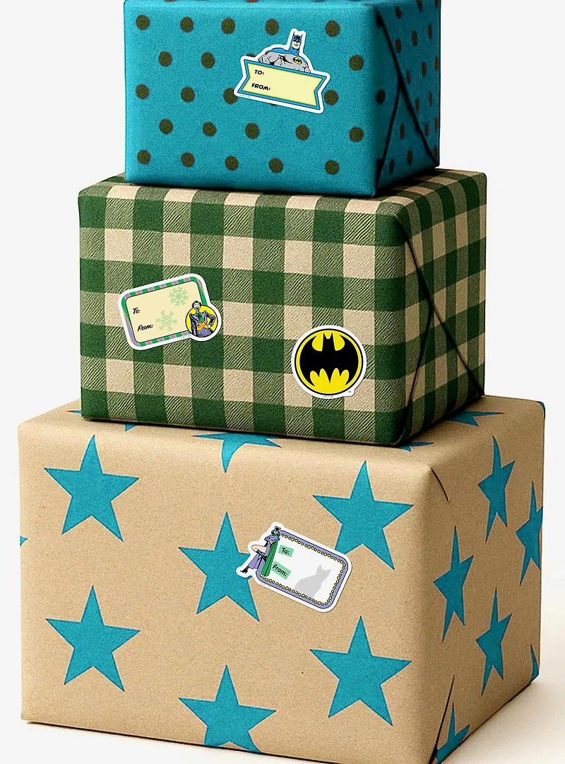 DC Comics Batman Character Christmas Labels Miscellaneous 100ct Sticker Pack
