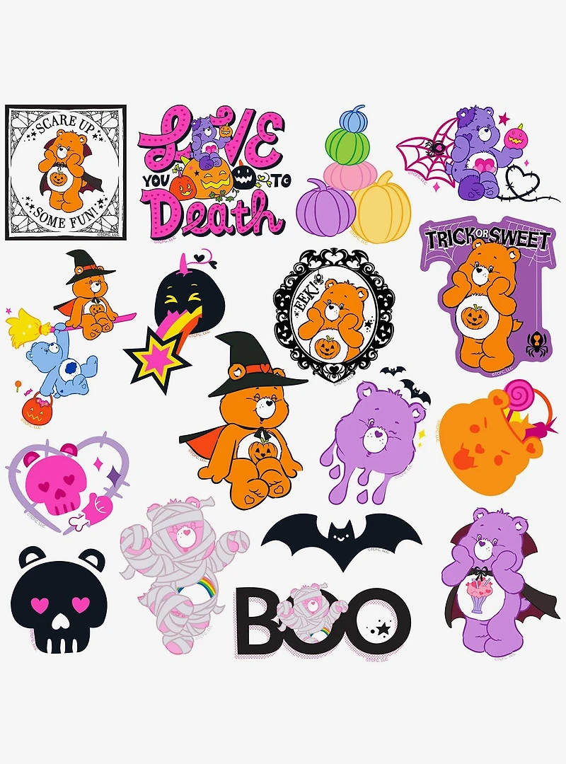 Care Bears Halloween Classic Miscellaneous 100ct Sticker Pack