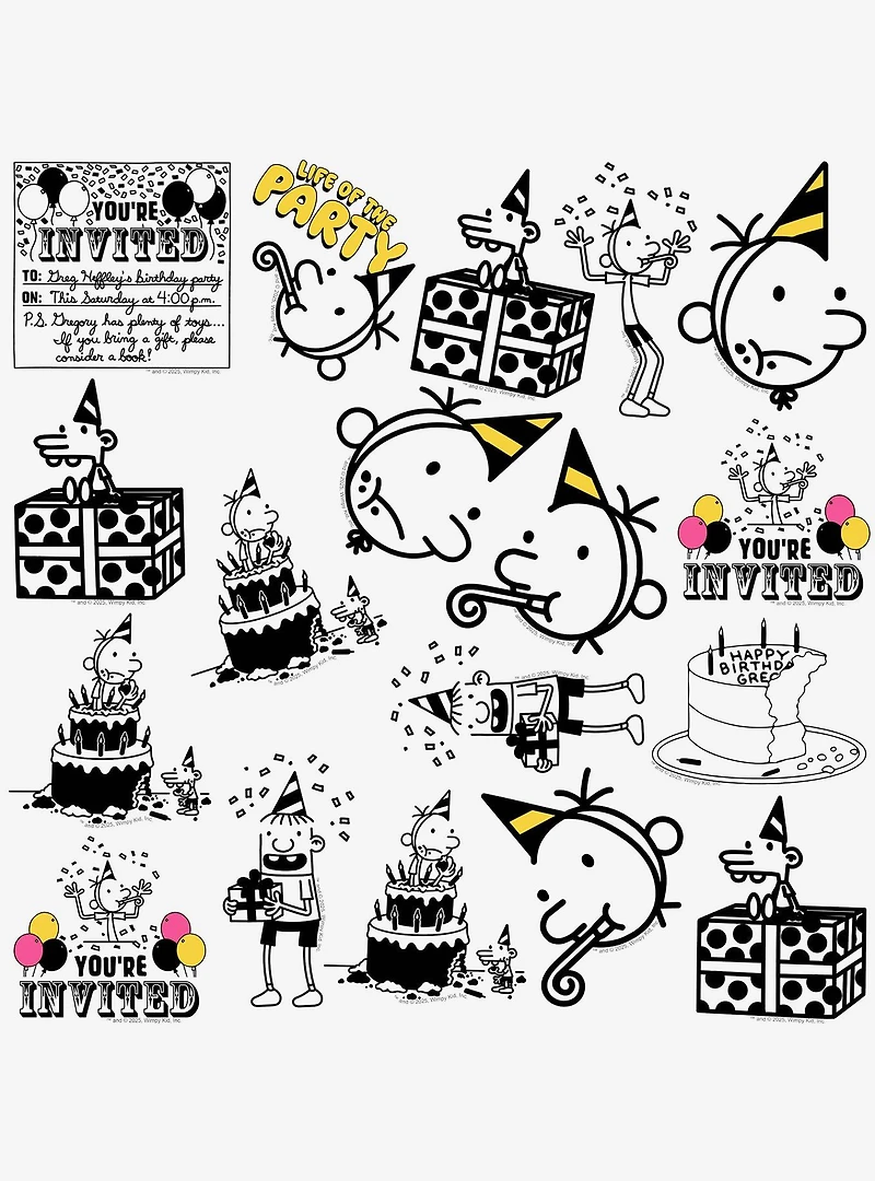 Diary of A Wimpy Kid: Partypooper Miscellaneous 100ct Sticker Pack