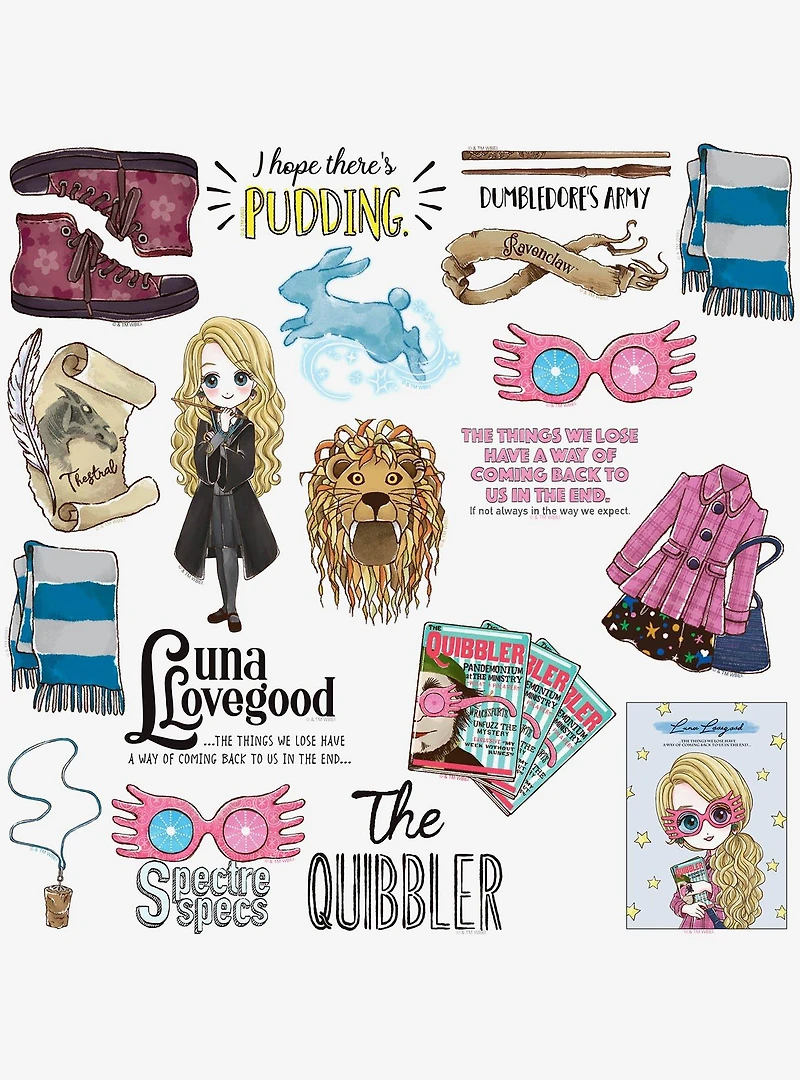Harry Potter Chibi Luna Lovegood Collection Miscellaneous 100ct Sticker Pack