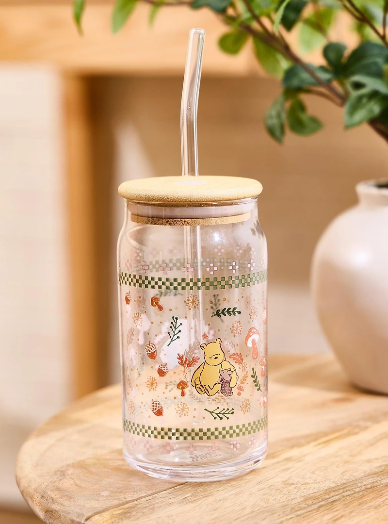 Disney Winnie the Pooh Better Together Glass Cup with Straw - BoxLunch Exclusive