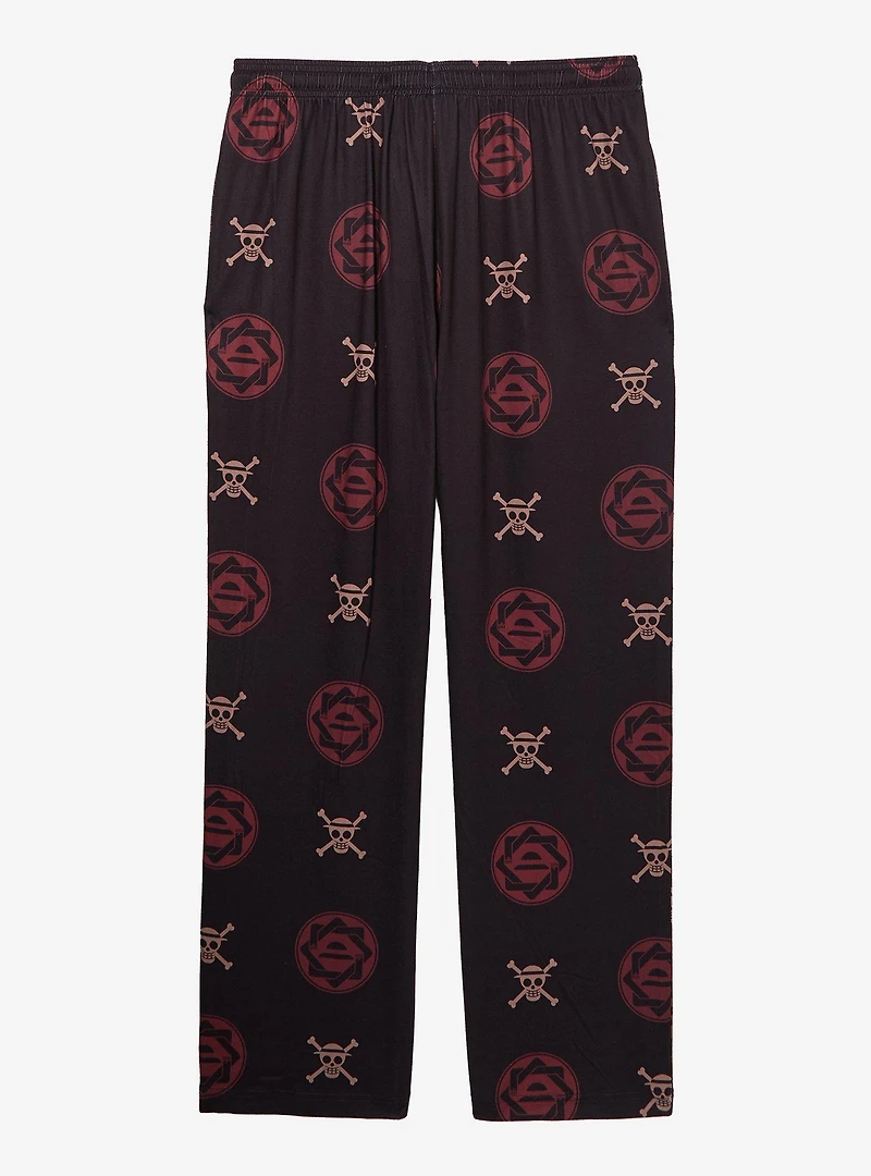 One Piece Monkey D. Luffy Jolly Roger Allover Print Sleep Pants — BoxLunch Exclusive