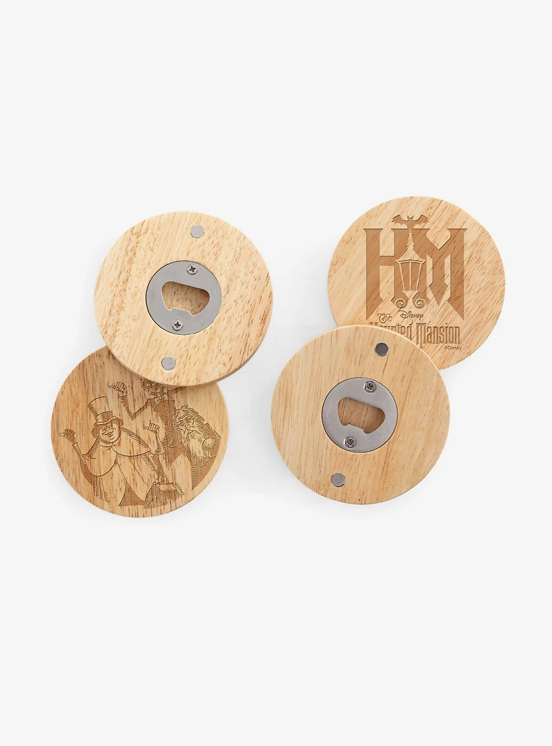 Disney The Haunted Mansion Set of 4 Coasters with Bottle Openers