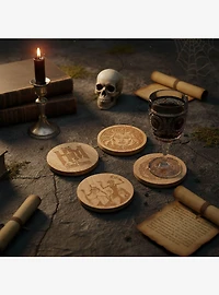 Disney The Haunted Mansion Set of 4 Coasters with Bottle Openers