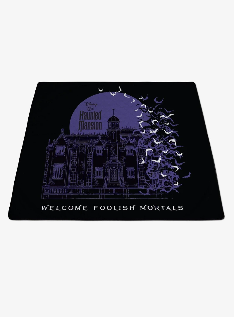 Disney The Haunted Mansion Welcome Foolish Mortals Impresa Picnic Blanket Purple